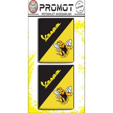 Rebon Moto Design Stıcker Seti Vespa 3D Damla Logo 2 Li 2