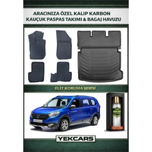 Yek Cars Dacia Lodgy 2018 Model Karbonlu Kauçuk Paspas Seti ve Bagaj Havuzu
