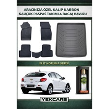 Yek Cars Chevrolet Cruze Hatchback 2009 Model Karbonlu Kauçuk Paspas Seti ve Bagaj Havuzu