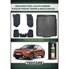 Yek Cars Citroen C4 2021 Model Karbonlu Kauçuk Paspas Seti ve Alt Bagaj Havuzu