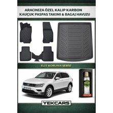 Yek Cars Volkswagen Tıguan 2023 Model Karbonlu Kauçuk Paspas Seti ve Üst Bagaj Havuzu