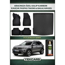Yek Cars Renault Duster Eco-G 2025 Model Karbonlu Kauçuk Paspas Seti ve Bagaj Havuzu