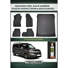 Yek Cars Fiat Doblo 2016 Model Karbonlu Kauçuk Paspas Seti ve Bagaj Havuzu