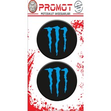 Rebon Moto Design Damla Logo Sticker Monster Kabartmalı 5X5CM 01