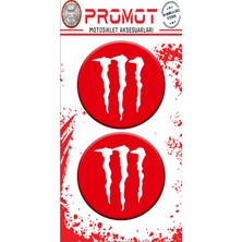 Rebon Moto Design Damla Logo Sticker Monster Kabartmalı 5X5CM 09