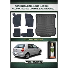 Yek Cars Fiat Palio 2005 Model Karbonlu Kauçuk Paspas Seti ve Bagaj Havuzu