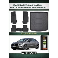 Yek Cars Mercedes W176 Hatchback 2013 Model Karbonlu Kauçuk Paspas Seti ve Bagaj Havuzu