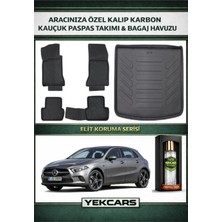 Yek Cars Mercedes W176 Hatchback 2014 Model Karbonlu Kauçuk Paspas Seti ve Bagaj Havuzu