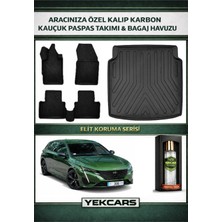 Yek Cars Peugeot 308 2025 Model Karbonlu Kauçuk Paspas Seti ve Bagaj Havuzu