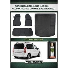 Yek Cars Peugeot Partner 2010 Model Karbonlu Kauçuk Paspas Seti ve Bagaj Havuzu