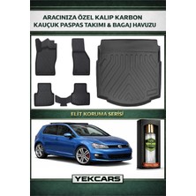 Yek Cars Volkswagen Golf 7 ve 7.5 2019 Model Karbonlu Kauçuk Paspas Seti ve Alt Bagaj Havuzu