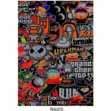 Rebon Moto Design Sticker Seti Hellaflush Tasarımlı Grenaj Kaplama 01