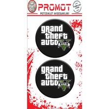 Rebon Moto Design Damla Logo Sticker Grand Theft Auto Tasarımlı Kabartmalı 5X5CM 03