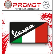 Rebon Moto Design Stıcker Seti Vespa Uyumlu 3D Damla Logo Sticker 7X4CM 3