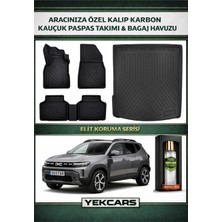 Yek Cars Renault Duster Eco-G 2024 Model Karbonlu Kauçuk Paspas Seti ve Bagaj Havuzu