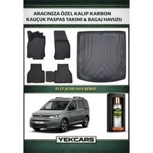 Yek Cars Volkswagen Caddy 2024 Model Karbonlu Kauçuk Paspas Seti ve Bagaj Havuzu