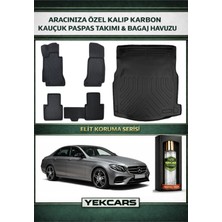 Yek Cars Mercedes W213 2020 Model Karbonlu Kauçuk Paspas Seti ve Rampalı Bagaj Havuzu