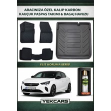 Yek Cars Opel Corsa Elektrikli 2026 Model Karbonlu Kauçuk Paspas Seti ve Bagaj Havuzu