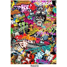 Rebon Moto Design Sticker Seti Hellaflush Tasarımlı Grenaj Kaplama 02