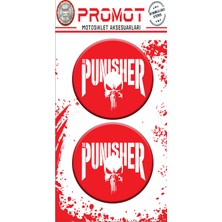 Rebon Moto Design Damla Logo Sticker Punısher Tasarım Kabartmalı 5X5CM 04