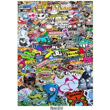 Rebon Moto Design Sticker Seti Hellaflush Tasarımlı Grenaj Kaplama 07