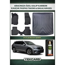 Yek Cars Volkswagen Allspace 2016 Model Karbonlu Kauçuk Paspas Seti ve Bagaj Havuzu
