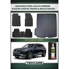 Yek Cars Volvo Xc-90 2023 Model Karbonlu Kauçuk Paspas Seti ve Bagaj Havuzu