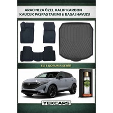 Yek Cars Nissan Qashqai Benzin/dizel 2026 Model Karbonlu Kauçuk Paspas Seti ve Alt Bagaj Havuzu
