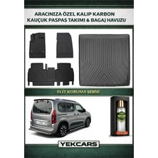 Yek Cars Opel Combo 2026 Model Karbonlu Kauçuk Paspas Seti ve Demirsiz Bagaj Havuzu