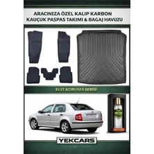 Yek Cars Skoda Fabia Sedan 2005 Model Karbonlu Kauçuk Paspas Seti ve Bagaj Havuzu