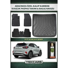 Yek Cars Ford Puma 2024 Model Karbonlu Kauçuk Paspas Seti ve Üst Bagaj Havuzu
