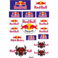 Rebon Moto Design Sticker Seti Sponsor Redbull Ekipman Kask Motorsiklet 01