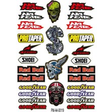 Rebon Moto Design Sticker Seti Karışık Tasarımlı Sponsor Grenaj Kaplama 01