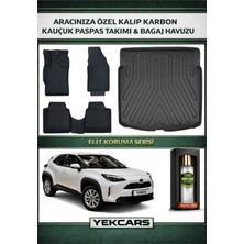 Yek Cars Toyota Yaris 2024 Model Karbonlu Kauçuk Paspas Seti ve Bagaj Havuzu