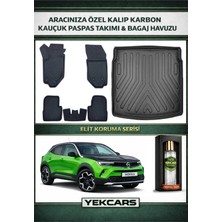 Yek Cars Opel Mokka 2022 Model Karbonlu Kauçuk Paspas Seti ve Üst Bagaj Havuzu