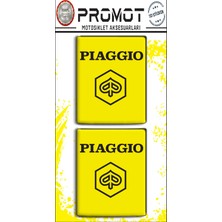 Rebon Moto Design Stıcker Seti Piaggio Uyumlu 3D Damla Logo 1