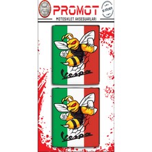 Rebon Moto Design Stıcker Seti Vespa 3D Damla Logo 2 Li 12