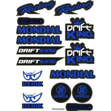 Rebon Moto Design Sticker Seti Mondial Drift Motosiklet A4 Ebatı 03
