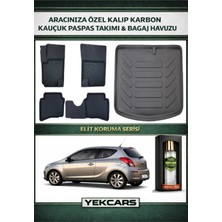 Yek Cars Hyundai I20 2014 Model Karbonlu Kauçuk Paspas Seti ve Bagaj Havuzu