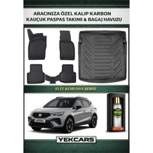 Yek Cars Seat Arona 2023 Model Karbonlu Kauçuk Paspas Seti ve Üst Bagaj Havuzu