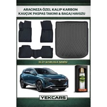 Yek Cars Nissan Qashqai E-Power 2024 Model Karbonlu Kauçuk Paspas Seti ve Üst Bagaj Havuzu