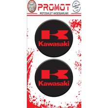 Rebon Moto Design Damla Logo Sticker Kawasaki Tasarımlı Kabartmalı 5X5CM 03