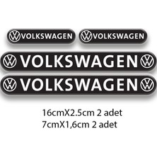 Rebon Moto Design Otomobil Stıcker Seti Volkswagen 3D Damla 4'lü 2