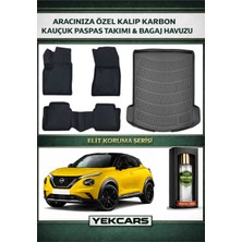 Yek Cars Nissan Juke 2025 Model Karbonlu Kauçuk Paspas Seti ve Üst Bagaj Havuzu