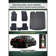 Yek Cars Opel Astra J Sedan 1.3 ve 1.6 2013 Model Karbonlu Kauçuk Paspas Seti ve Bagaj Havuzu