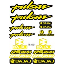 Rebon Moto Design Sticker Seti Pulsar RS200 Bajaj Motosiklet A4 Ebatı 04