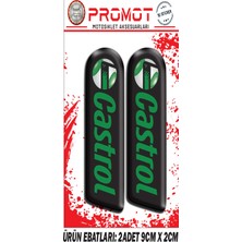 Rebon Moto Design Damla Logo Castrol Ön Maşa Kabartmalı 2'li Sticker