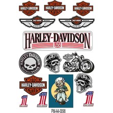 Rebon Moto Design Sticker Seti Sponsor Harley Davıdson Ekipman Kask Motorsiklet 03