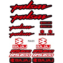 Rebon Moto Design Sticker Seti Pulsar RS200 Bajaj Motosiklet A4 Ebatı 02