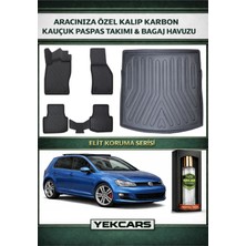 Yek Cars Volkswagen Golf 7 ve 7.5 2012 Model Karbonlu Kauçuk Paspas Seti ve Üst Bagaj Havuzu